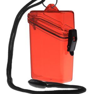 Large Waterproof Scuba Sport Security Red Clear Plastic ID Case New